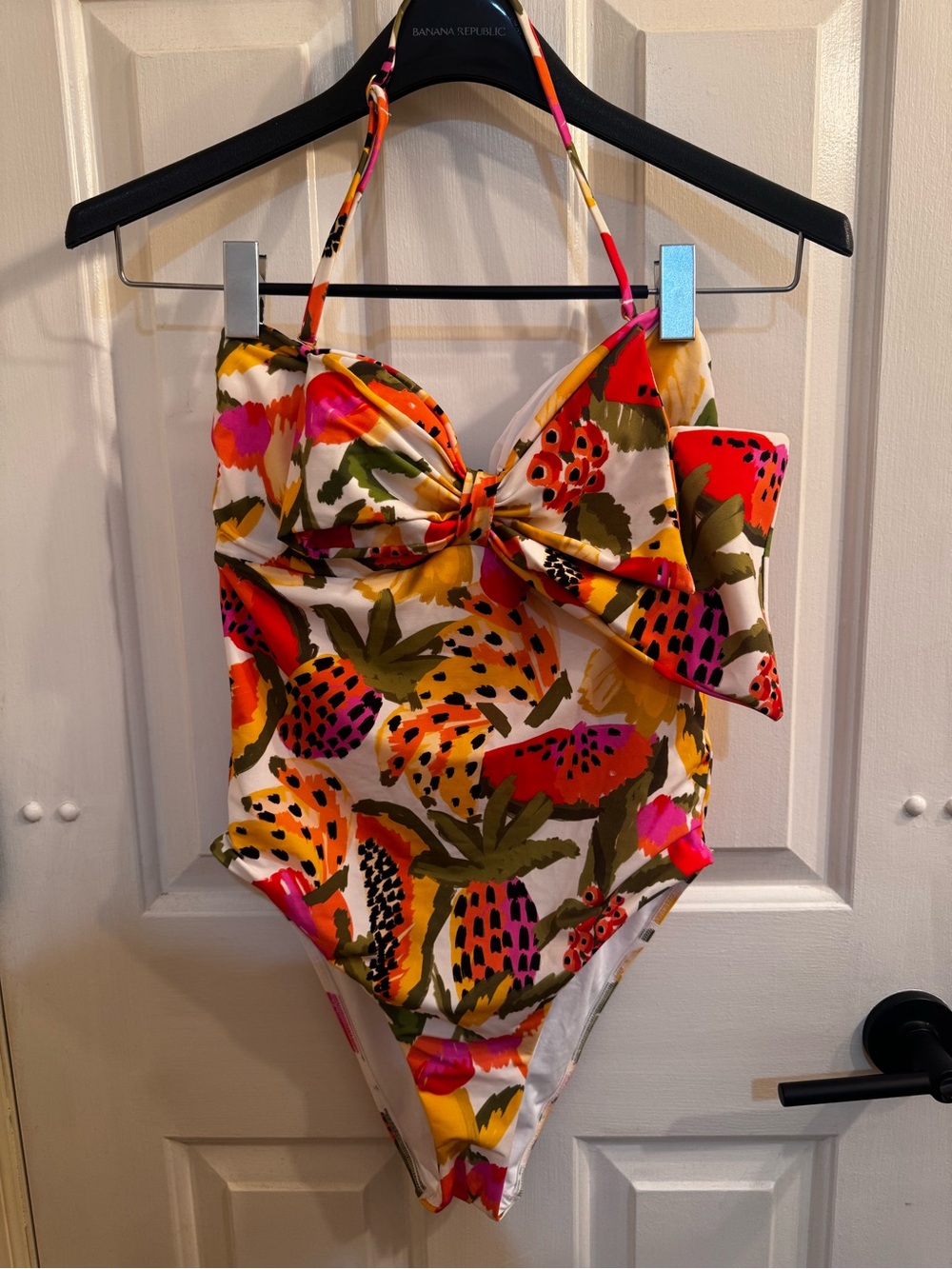 Farm Rio Papaya Fruits Paradise One-Piece Swimsuit Bathing Suit Sz Large - Picture 7 of 12